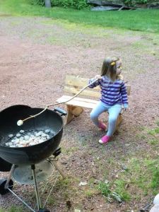 Olive roasting marshmallows